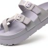Womens Slide Sandals Double Buckle Arch Support Platform-0