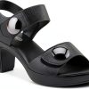 DADE Womens Platform Sandals Black Slip On Comfort-2