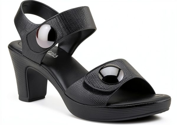 DADE Womens Platform Sandals Black Slip On Comfort-2