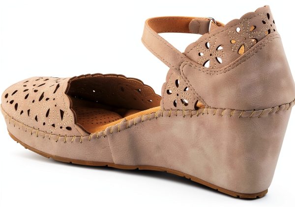Patrizia Womens Wedge Sandals Laser Cut Vegan Comfort-7