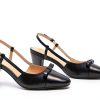Pavo Womens Slingback Pumps Chunky Heel Nappa Lambskin-3