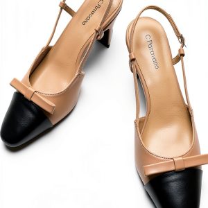 Pavo Womens Pumps Chunky Heel Slingback Nappa Lambskin-0