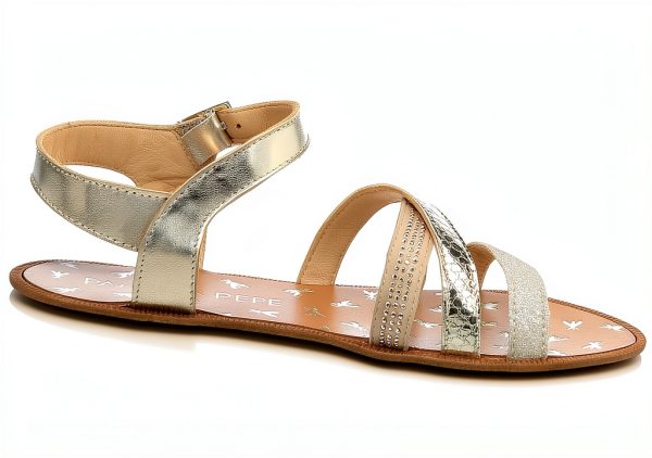 PATRIZIA PEPE Girls Gold Leather Shoes Size 12 Little Kid-5