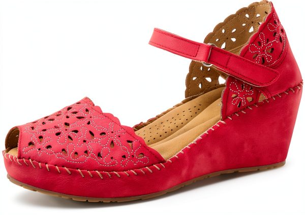 Patrizia Womens Wedge Sandals Vegan Laser Cut Design-0