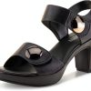 DADE Womens Platform Sandals Black Slip On Comfort-0