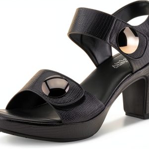 DADE Womens Platform Sandals Black Slip On Comfort-0