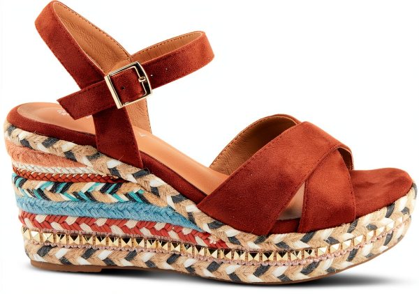 Patrizia SLOANE Wedge Sandals Suede Upper Buckle Closure-6
