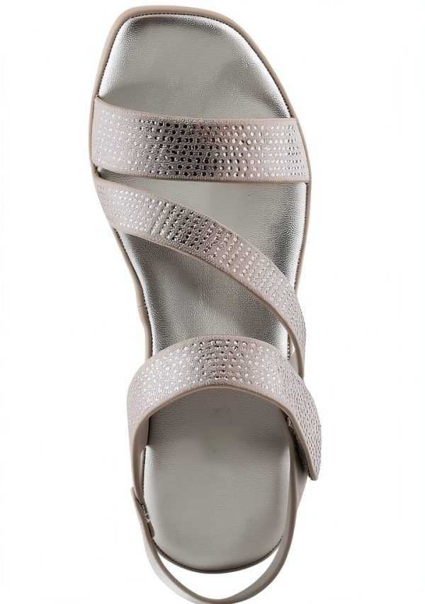 YADIEL Womens Heeled Sandals Crystal Strap Low Block Heel-3