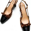 Pavo Womens Slingback Pumps Chunky Heel Nappa Lambskin-0