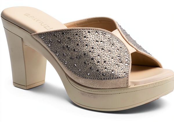 LAVINA Womens Heeled Sandals Crystal Platform Comfort-1