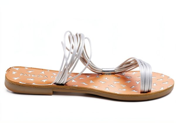PATRIZIA PEPE Womens Silver Leather Shoes Size 8 5 7-5
