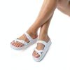 Womens Slide Sandals Double Buckle Arch Support Platform-1