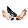 Ann Creek Womens Pumps Chunky Heel Square Toe Faux Leather-6