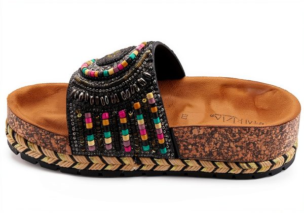 Patrizia Womens Slide Wedges Beaded Cork Wedge Sandals-3