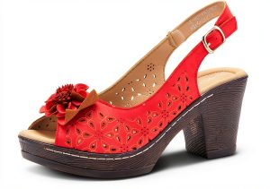 Patrizia Womens Sandals Flower Design Adjustable Buckle-0