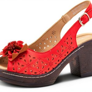 Patrizia Womens Sandals Flower Design Adjustable Buckle-0