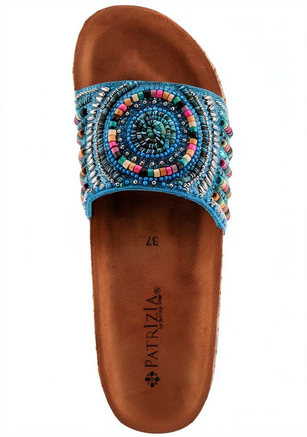 Patrizia Womens Slide Sandals Beaded Cork Wedge Multicolor-3