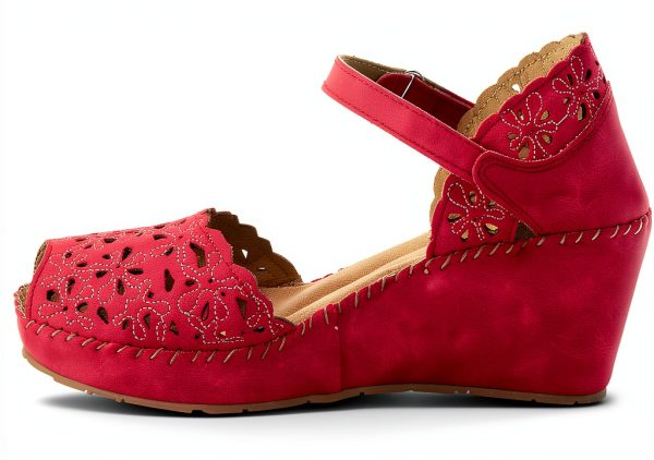 Patrizia Womens Wedge Sandals Vegan Laser Cut Design-2