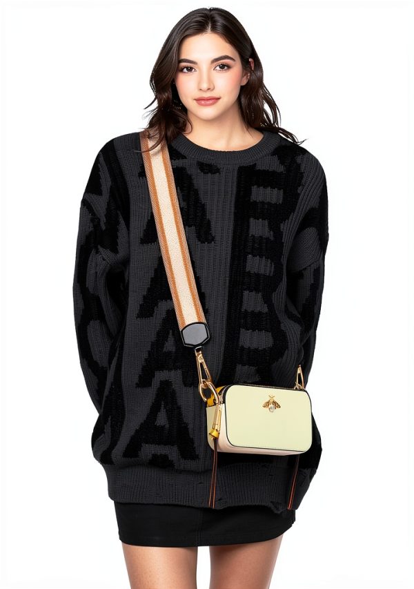 Bee Crossbody Bag Women Pu Leather Small Camera Purse-1
