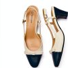 Pavo Womens Slingback Pumps Chunky Heel Nappa Lambskin-5
