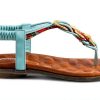 Patrizia Womens Rhinestone Sandals T Strap Floral Design-5