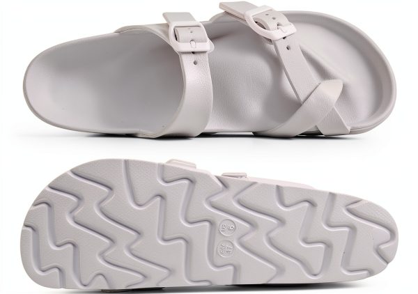 Womens Slide Sandals Double Buckle Arch Support Platform-6