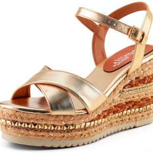 Patrizia Womens Wedge Sandals Suede Straps Adjustable Buckle-0
