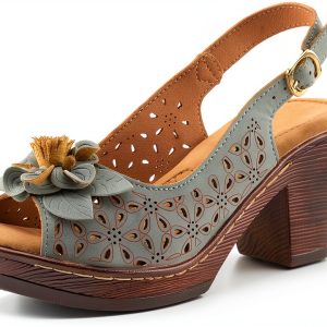 Patrizia Womens Sandals Flower Design Adjustable Buckle-0