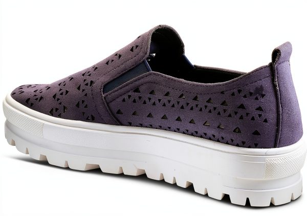 Patrizia Womens Loafers Microsuede Slip On Navy Black Tan-7