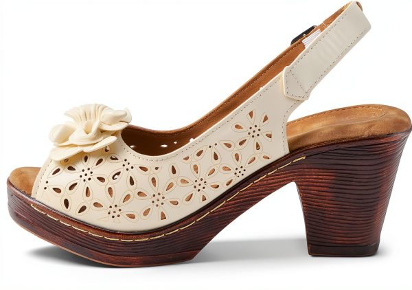 Patrizia Womens Heeled Sandals Flower Design Adjustable-3