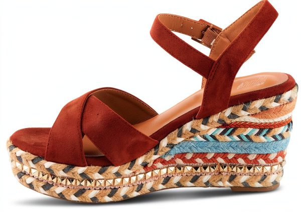 Patrizia SLOANE Wedge Sandals Suede Upper Buckle Closure-3