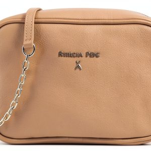 PATRIZIA PEPE Leather Satchel Bag Winter Sand Everyday Use-0