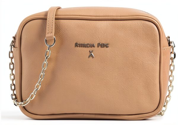 PATRIZIA PEPE Leather Satchel Bag Winter Sand Everyday Use-0