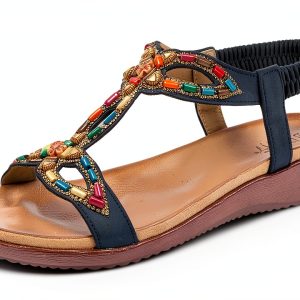 Patrizia Womens Platform Sandals Beaded Stretchy Strap-0