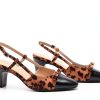 Pavo Womens Slingback Pumps Chunky Heel Nappa Lambskin-2