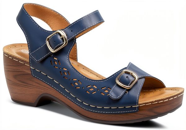Patrizia Womens Wedge Sandals Vegan Leather Cut Out Design-2
