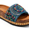 Patrizia Womens Slide Sandals Beaded Cork Wedge Multicolor-1