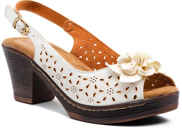 Patrizia Womens Heeled Sandals Flower Design Adjustable-2