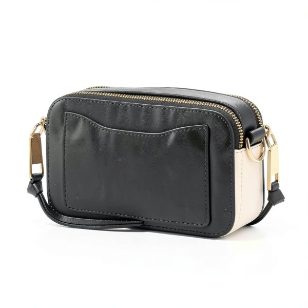 Camera Crossbody Purse Women Color Blocked PU Leather Bee-6